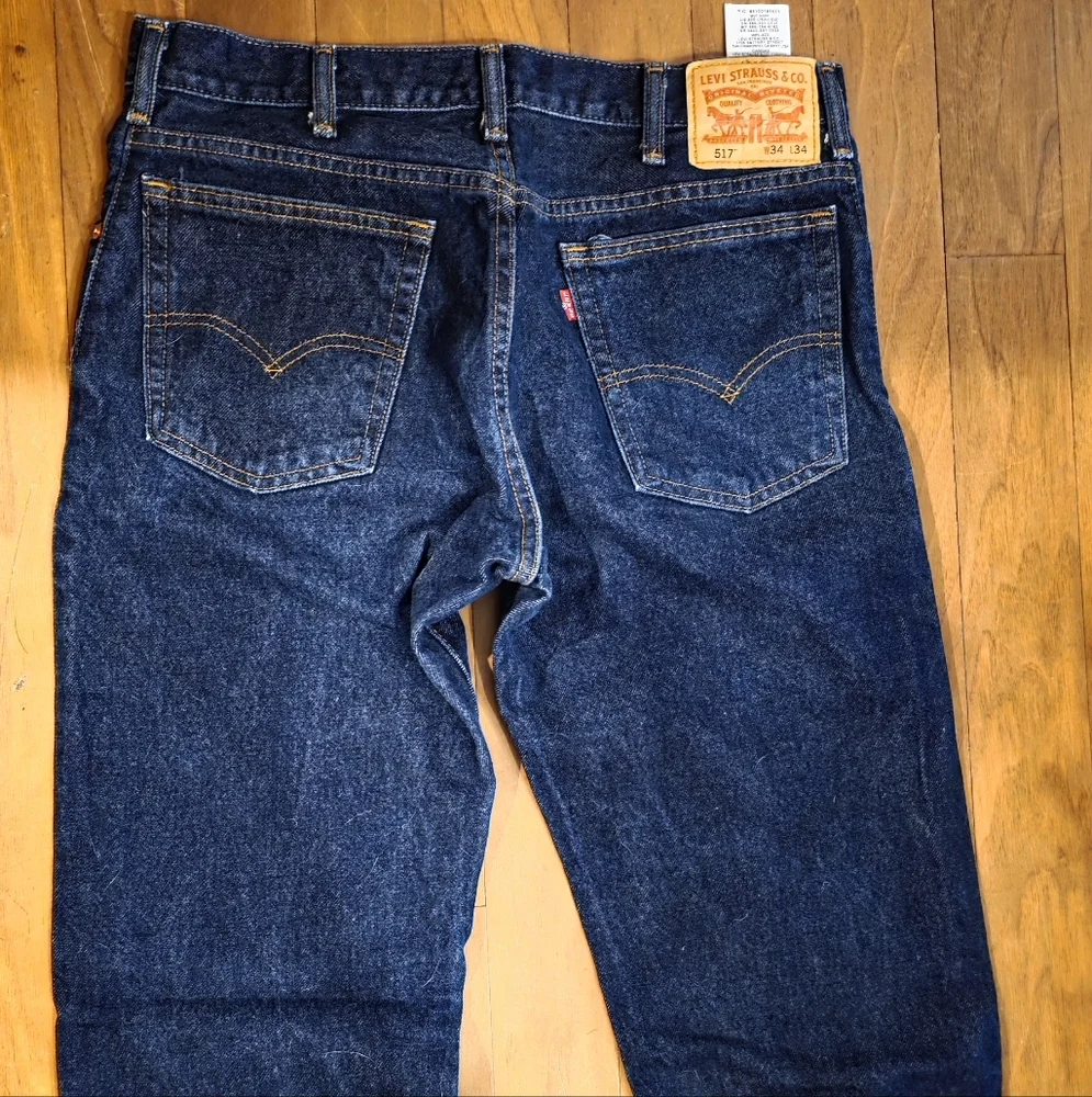 Levi's Men's 517 Dark Blue Straight Jeans 34x34 - Picture 7 of 8